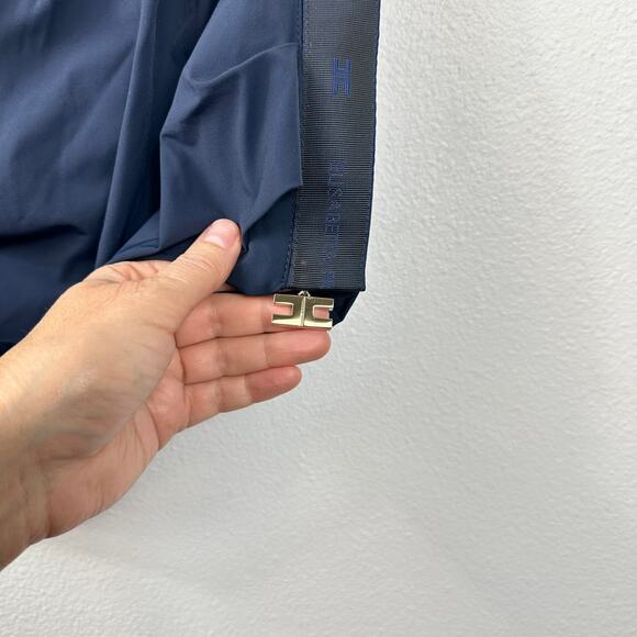 Elisabetta Franchi Mini Ruched Dress Blue Side Zipper Size 42 - Picture 4 of 13